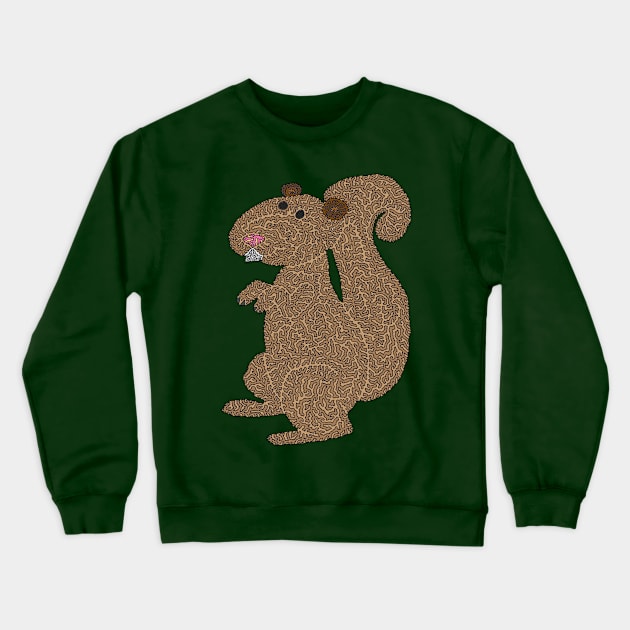 Squirrel! Crewneck Sweatshirt by NightserFineArts